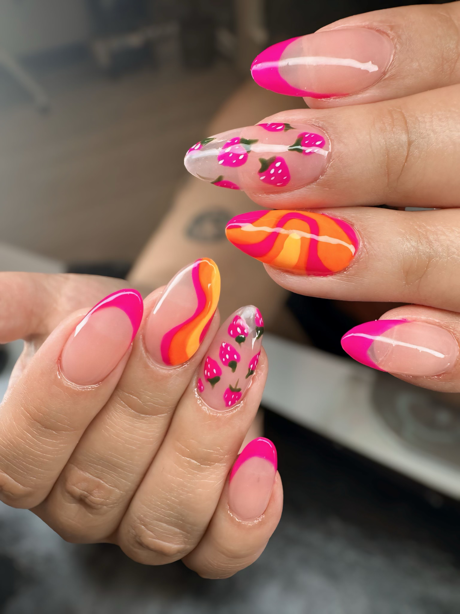 Detailed manicure work with precision